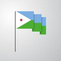 djibouti ondeando la bandera fondo creativo vector