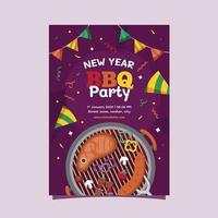 BBQ Party Poster Template vector