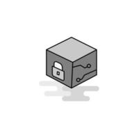 Cube Web Icon Flat Line Filled Gray Icon Vector