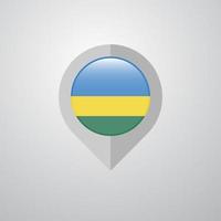 Map Navigation pointer with Rwanda flag design vector