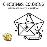 Libro de actividades navideñas para colorear para niños menores de 3 años vector