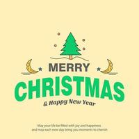 Merry Christmas card with creative design and light background vector