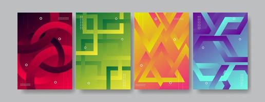 Gradient Vertical Poster Collection. Geometry Shape vector