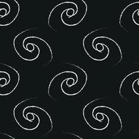 Doodle cosmic seamless pattern in childish style. Hand drawn abstract spiral universe. Black and white vector