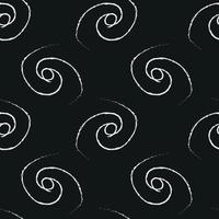 Doodle cosmic seamless pattern in childish style. Hand drawn abstract spiral universe. Black and white vector