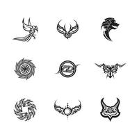 icono de diseño de logotipo vectorial tribal negro y signo tribal vector