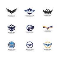 Wings black icons vector set. Modern minimalistic design.