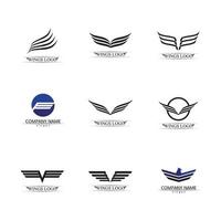 Wings black icons vector set. Modern minimalistic design.