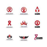 HIV AIDS icon set logo design vector