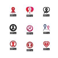 vector de diseño de logotipo de conjunto de iconos de vih sida