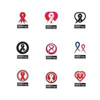 HIV AIDS icon set logo design vector