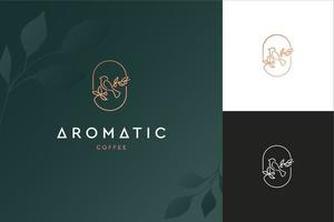 Vector abstract logo design template in trendy linear minimal style - bird and flower - abstract symbol for cosmetics and packaging, jewellery, hand crafted or beauty products