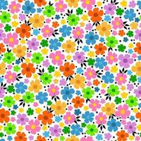 Seamless abstract pattern with flowers and leaves. Bright floral illustration vector