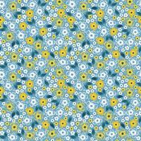 Cute yellow and white small flowers patterns. Seamless floral pattern vector