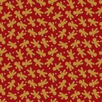 Christmas seamless pattern with ginger man cookies on knit background. vector