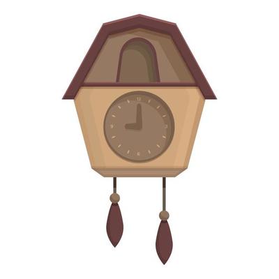 Swiss Cuckoo Clock icon cartoon vector. Old watch