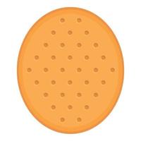 Oval cracker icon cartoon vector. Food cookie vector