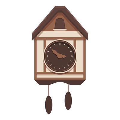 Funny Cuckoo Clock icon cartoon vector. Wall time