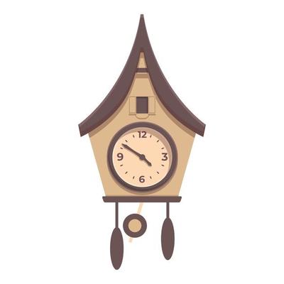 Pendulum Cuckoo Clock icon cartoon vector. Old watch