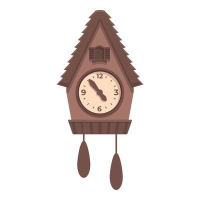 Retro Cuckoo Clock icon cartoon vector. Wall time