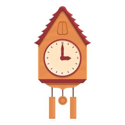 Creative Cuckoo Clock icon cartoon vector. Old watch