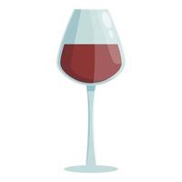 Red wine glass icon cartoon vector. Cellar winery vector