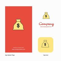 Money bag Company Logo App Icon and Splash Page Design Creative Business App Design Elements vector