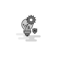 Bulb setting Web Icon Flat Line Filled Gray Icon Vector
