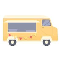 Shop truck icon cartoon vector. Street food vector