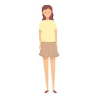 Student skirt girl icon cartoon vector. Fashion kid vector