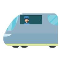 Driver of subway in form icon, cartoon style vector