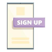 Sign up registration icon cartoon vector. User form vector