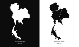 Collection of silhouette Thailand maps design vector. Silhouette Thailand maps vector