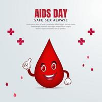 Celebration world aids day design background vector