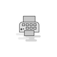 Printer Web Icon Flat Line Filled Gray Icon Vector