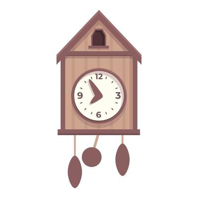 Cuckoo watch icon cartoon vector. Old clock