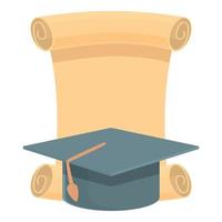 Graduation icon cartoon vector. Diploma award vector