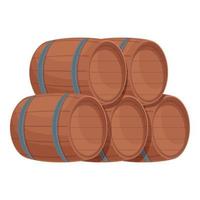 Barrel stack icon cartoon vector. Drink bar vector