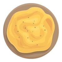 Olive hummus icon cartoon vector. Pita bread vector