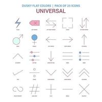 Universal icon Dusky Flat color Vintage 25 Icon Pack vector