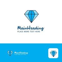 Creative Diamond Logo Design Flat color Logo place for Tagline Vector Illustration