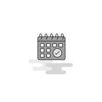 Calendar Web Icon Flat Line Filled Gray Icon Vector