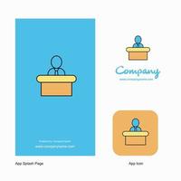 Reception Company Logo App Icon and Splash Page Design Creative Business App Design Elements vector