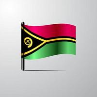 vanuatu ondeando vector de diseño de bandera brillante