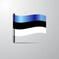 Estonia waving Shiny Flag design vector