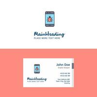 Flat Bug on a smartphone Logo and Visiting Card Template Busienss Concept Logo Design vector