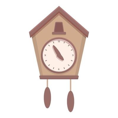 Old Cuckoo Clock icon cartoon vector. Watch time