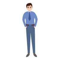 Employee metropolitan icon, cartoon style vector