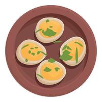 Boiled egg icon cartoon vector. Portugal food vector