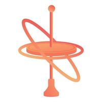 Balance gyroscope icon, cartoon style vector